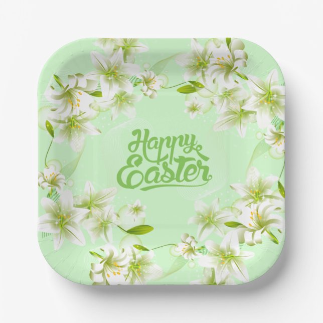Paper Plates-Easter Lilies  Paper Plates (Front)