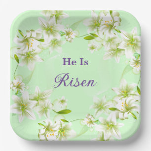 Paper Plates-Easter Lilies Paper Plates