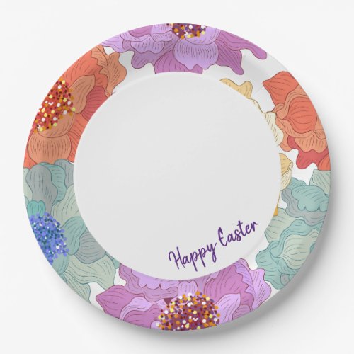 Paper Plates Floral Easter