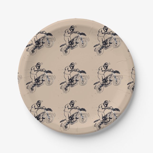 Paper plates for Kids dirt bike Party (Front)