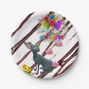 Paper Plates,  Fudge Happy Birthday Cats  Plates