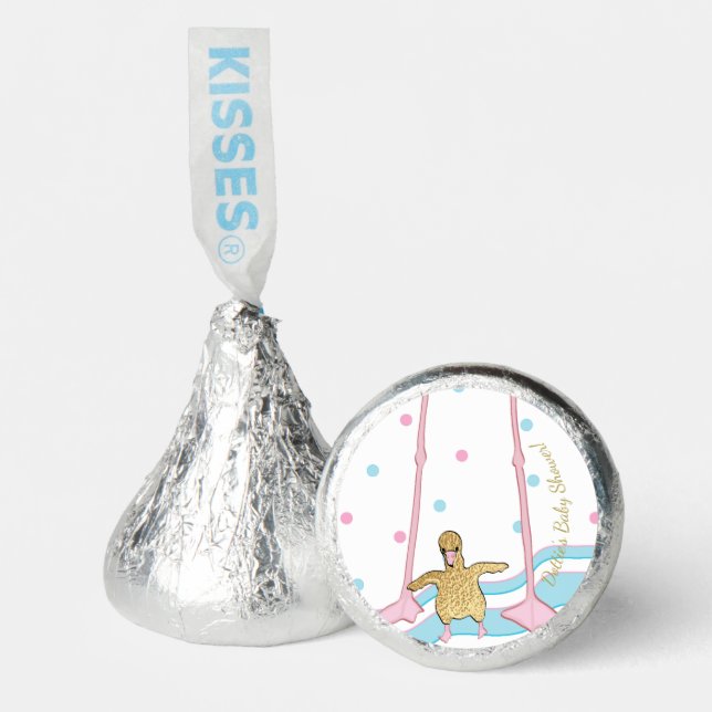 Paper Plates "Gold Flamingo Baby & Mommy" Hershey®'s Kisses® (Front)