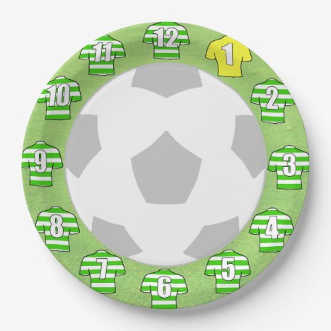 Paper Plates - Green &amp; White Hooped Sport Shirts