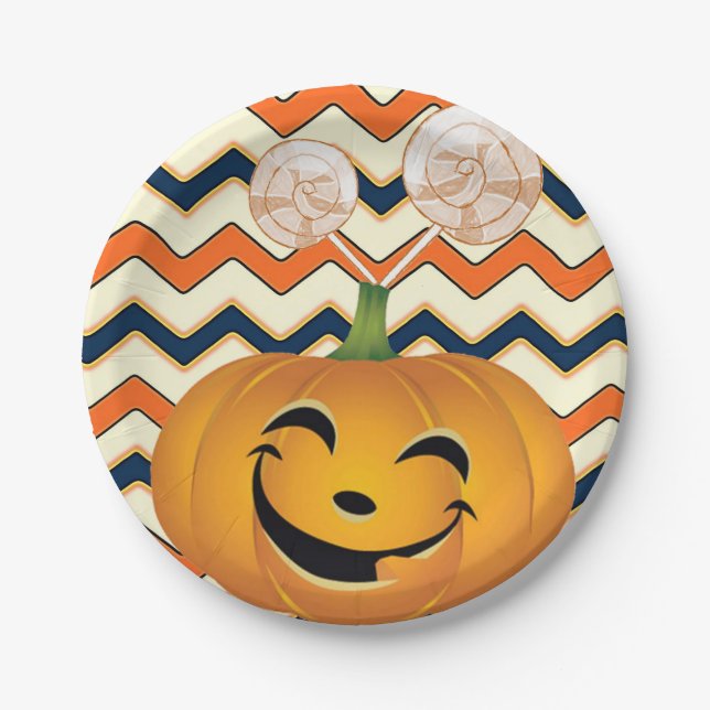 Paper plates Halloween, Pumpkin (Front)