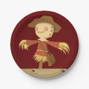 Paper plates Halloween, Scarecrow