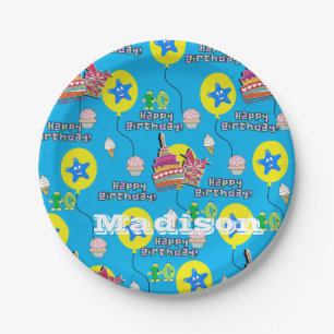 Paper Plates, Happy 10th Birthday #10 Balloons Plates