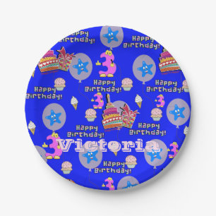 Paper Plates, Happy 3rd Birthday #3 Balloons Plates