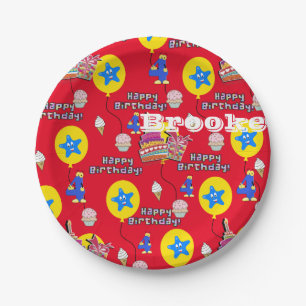 Paper Plates, Happy 4th Birthday #4 Balloons Plates