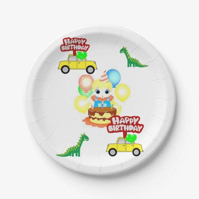 Paper Plates, Happy Birthday Alligator Plates (Front)