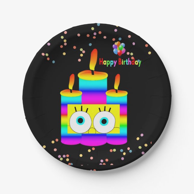 Paper Plates, Happy Birthday Candles Paper Plates (Front)