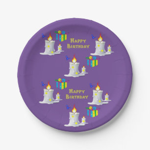 Paper Plates, Happy Birthday Candles Plates