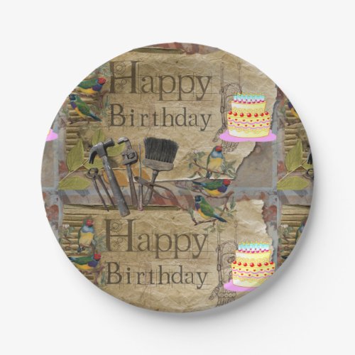 Paper Plates Happy Birthday Construction Tools Paper Plates