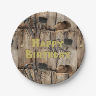 Paper Plates, Happy Birthday Country Tools Paper Plates