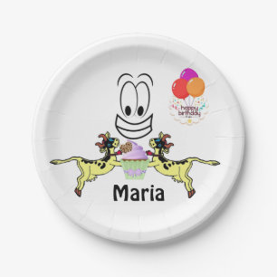 Paper Plates, Happy Birthday Cow Cupcake Plates