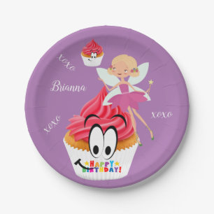 Paper Plates, Happy Birthday Cupcake Fairy Plates