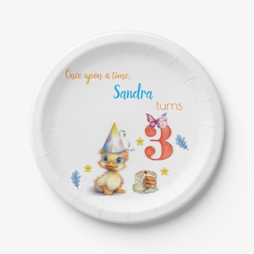 Paper Plates, Happy Birthday Cute Chick Cake Plates