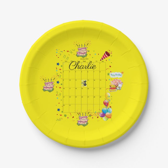 Paper Plates, Happy Birthday January 2022  Paper Plates (Front)