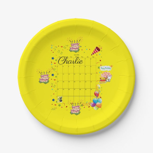 Paper Plates, Happy Birthday July 2022  Plates (Front)