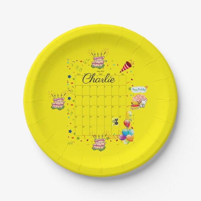 Paper Plates, Happy Birthday May 2022  Paper Plates (Front)