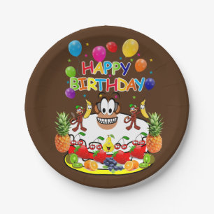 Paper Plates, Happy Birthday Monkeys Plates
