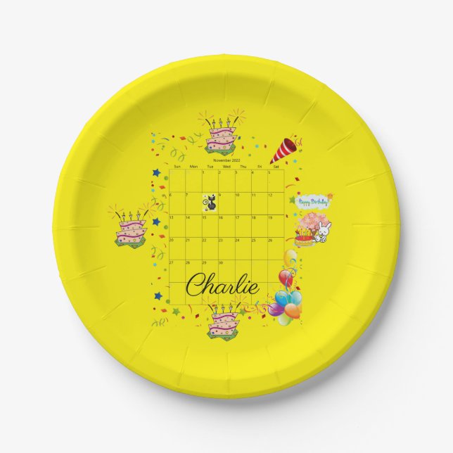 Paper Plates, Happy Birthday November 2022   Paper Plates (Front)