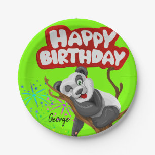 Paper Plates, Happy Birthday Panda Bear Plates