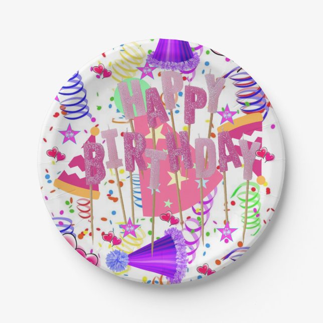 Paper Plates, Happy Birthday Paper Plates (Front)