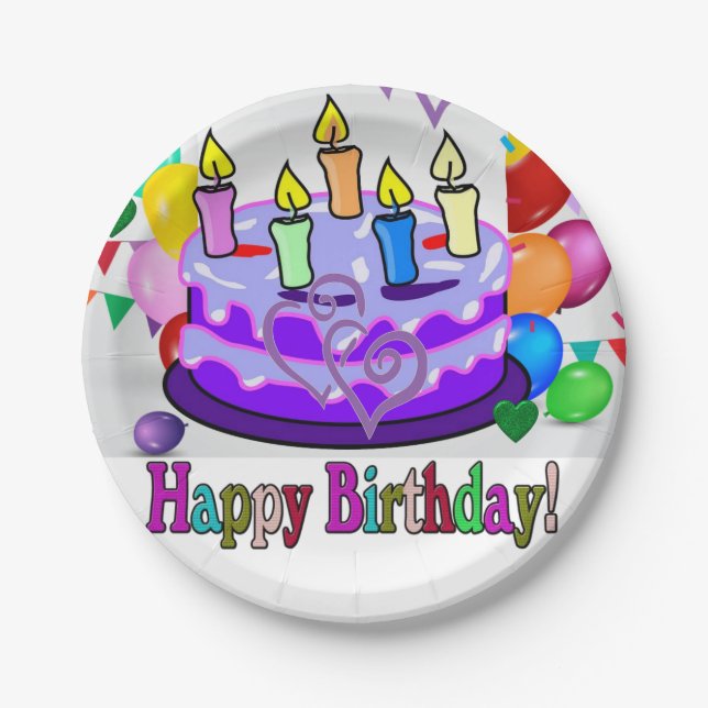 Paper Plates, Happy Birthday Paper Plates (Front)