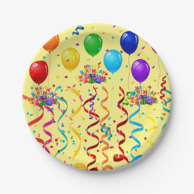 Paper Plates, Happy Birthday Paper Plates (Front)