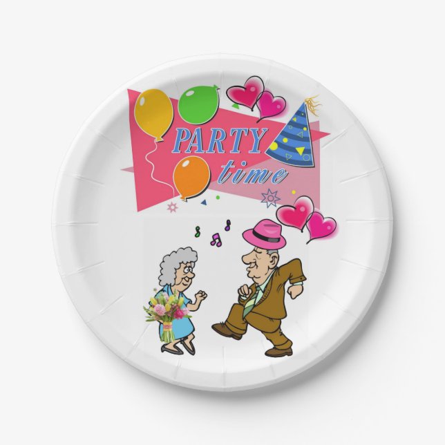 Paper Plates, Happy Birthday Party Time Plates (Front)