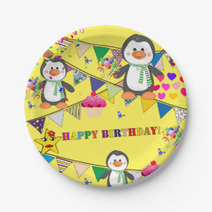 Paper Plates, Happy Birthday Penguin Plates
