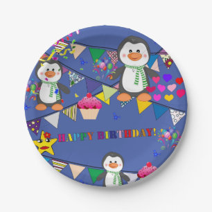 Paper Plates, Happy Birthday Penguin Plates
