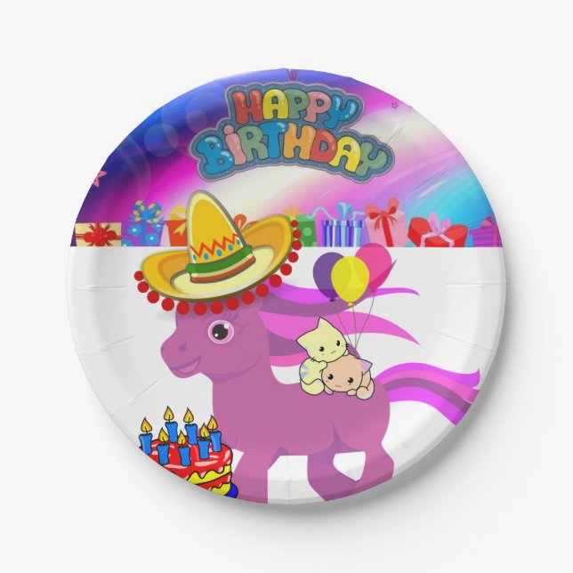 Paper Plates, Happy Birthday Pony Paper Plates (Front)