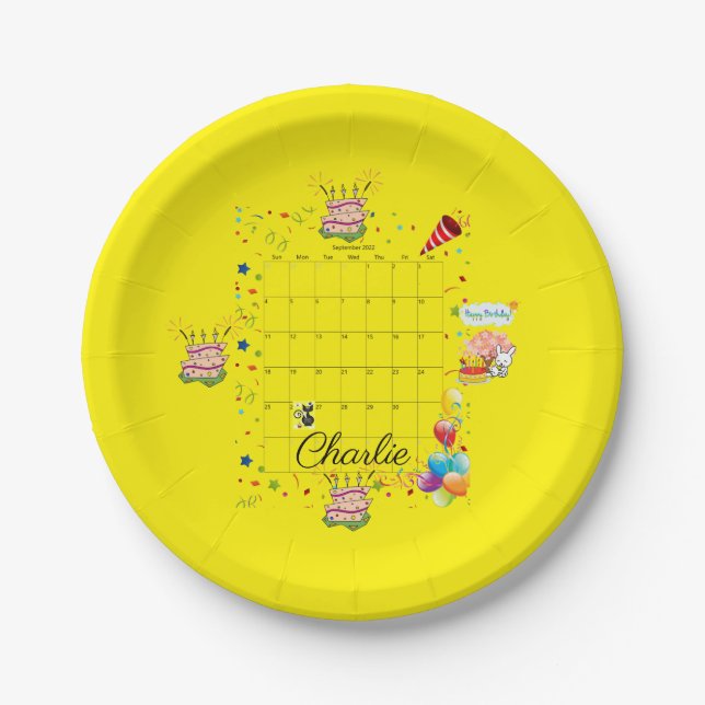 Paper Plates, Happy Birthday September 2022  Plates (Front)