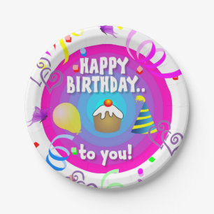 Paper Plates, Happy Birthday to You Plates