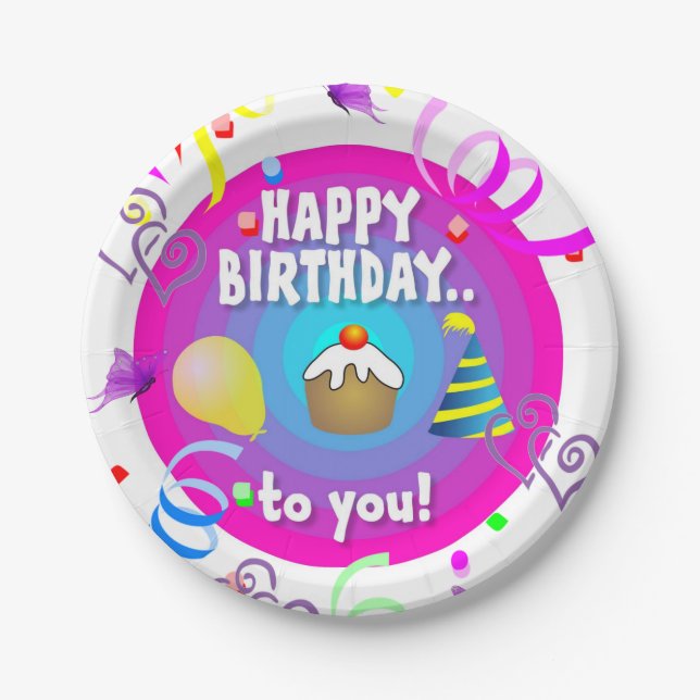 Paper Plates, Happy Birthday to You Plates (Front)