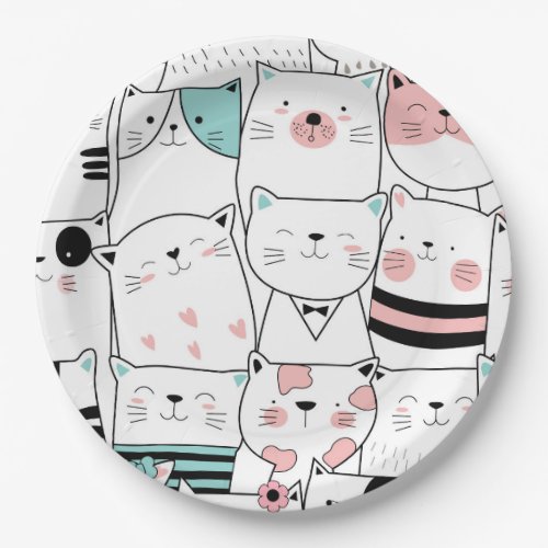 PAPER PLATES  HAPPY CATS 