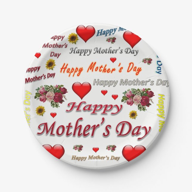 Paper plates Happy Mother's Day (Front)