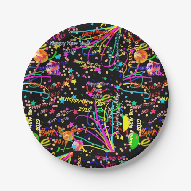 Paper Plates, Happy New Year 2019, Paper Plates (Front)