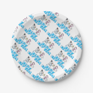 Paper Plates/Happy New Year Toasting Snowmen Plates