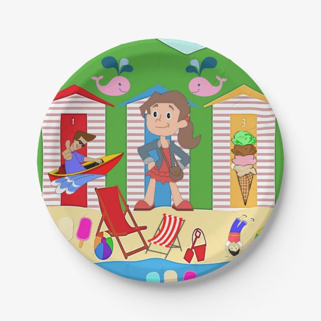 Paper Plates, Ice Cream Beach Fun Plates (Front)