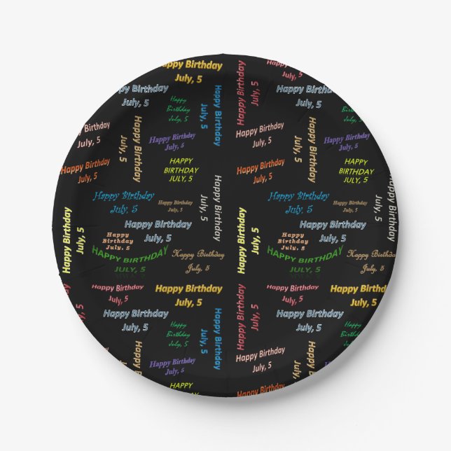 Paper Plates July, 5 Birthday (Front)