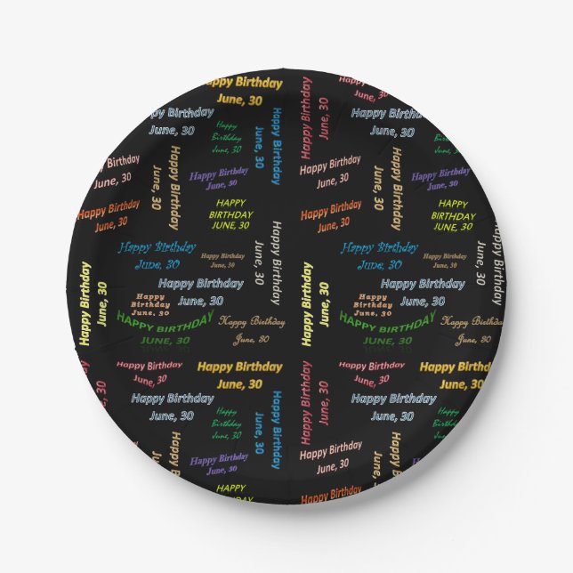 Paper Plates June, 30 Birthday (Front)