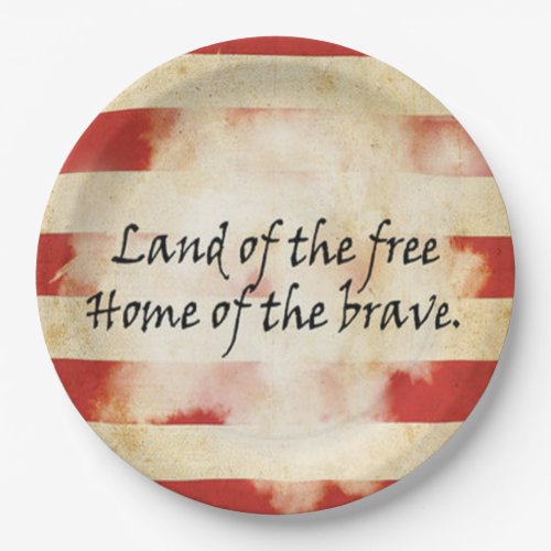 Paper PlatesLand of the Free Home of the Brave Paper Plates