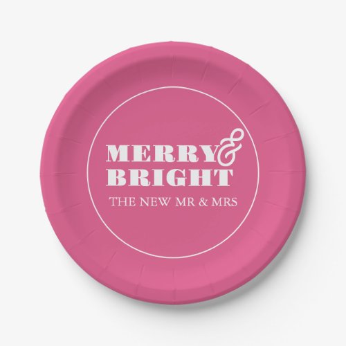 Paper Plates Merry  Bright Pink