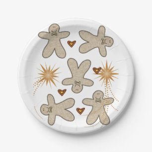 Paper Plates, Merry Christmas Gingerbread Man Plates