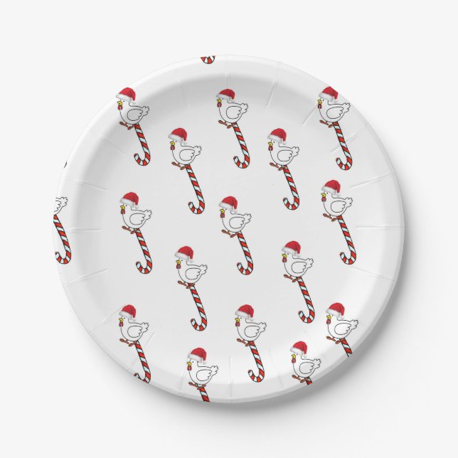 Paper Plates, Merry Christmas Snowman Chicks Paper Plates (Front)