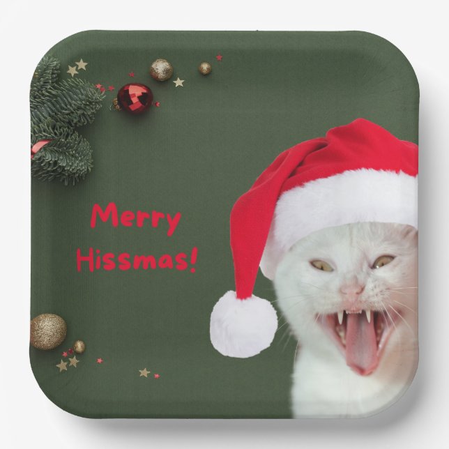 Paper Plates, Merry Hissmas Wishes Paper Plates (Front)