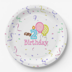 Paper Plates/My Second Birthday with Confetti Plates