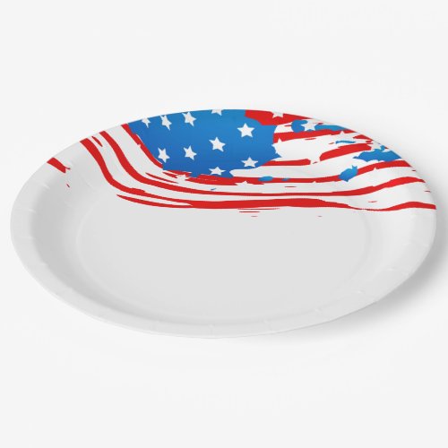 Paper Plates_Patriotic Flag Paper Plates